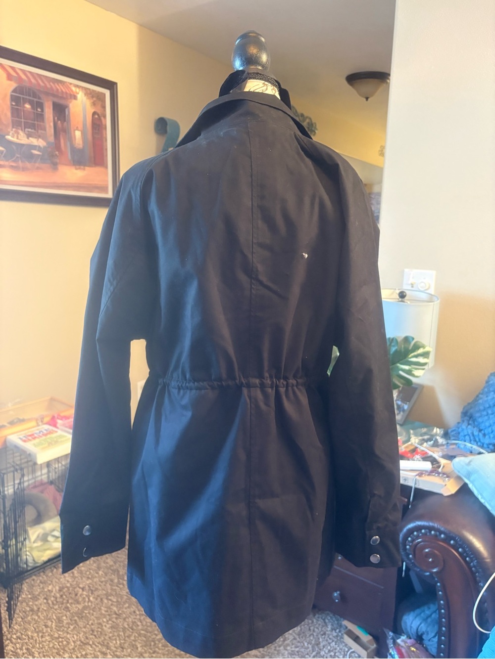 Women’s Black Casual lined Drawstring Waist Jacket by A New Day
